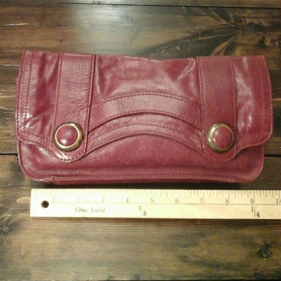 Womens Red Leather Clutch Purse - Picture 6 of 8